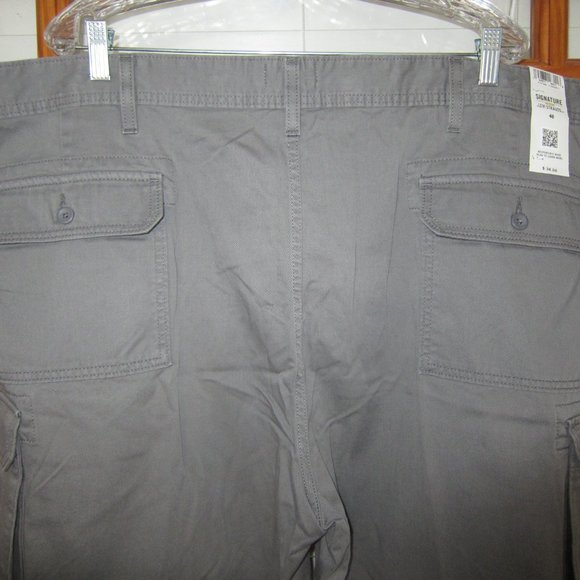 Signature by Levi's Cargo 10" Shorts Men's 46 NEW Gray 100% Cotton - Picture 5 of 6